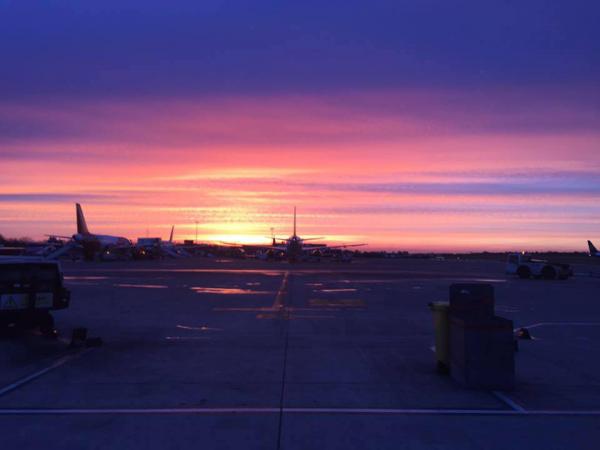 Sunset at Bristol Airport