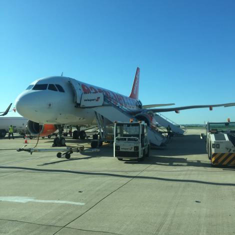easyJet Airbus during turnaround